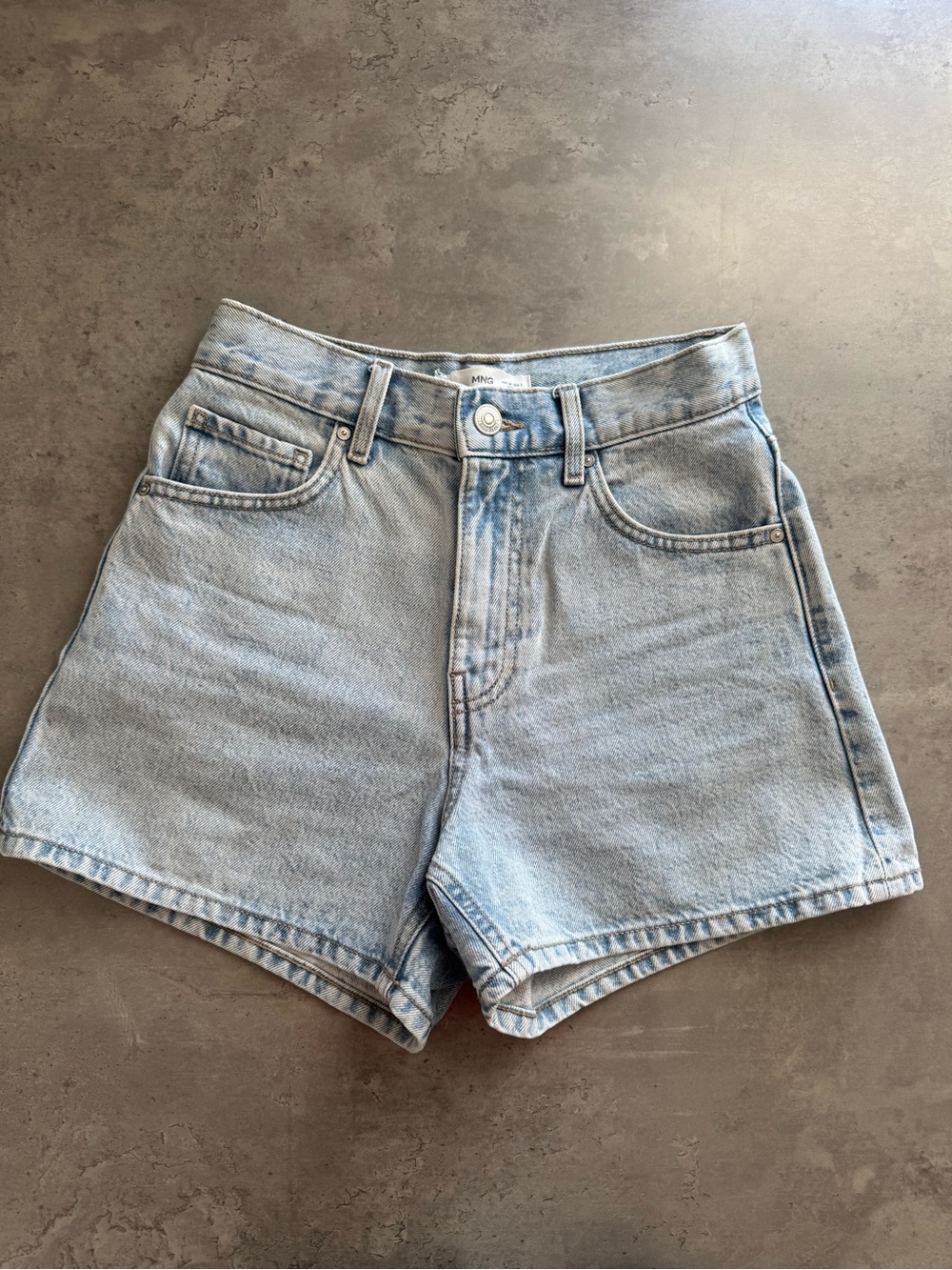 Mango Light Blue High-Waist Women’s Denim Shorts